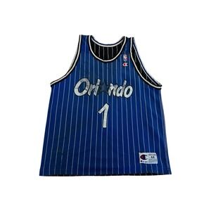 Vintage Champion Magic Anfernee Penny Hardaway Jersey Blue Sz 44 VTG 90s NBA
